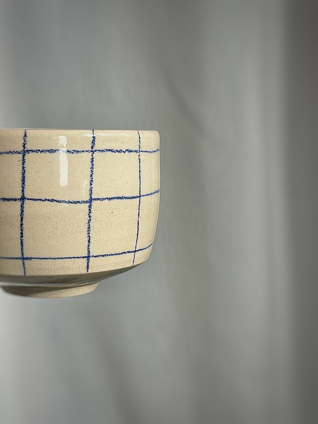Becher Blau Kariert