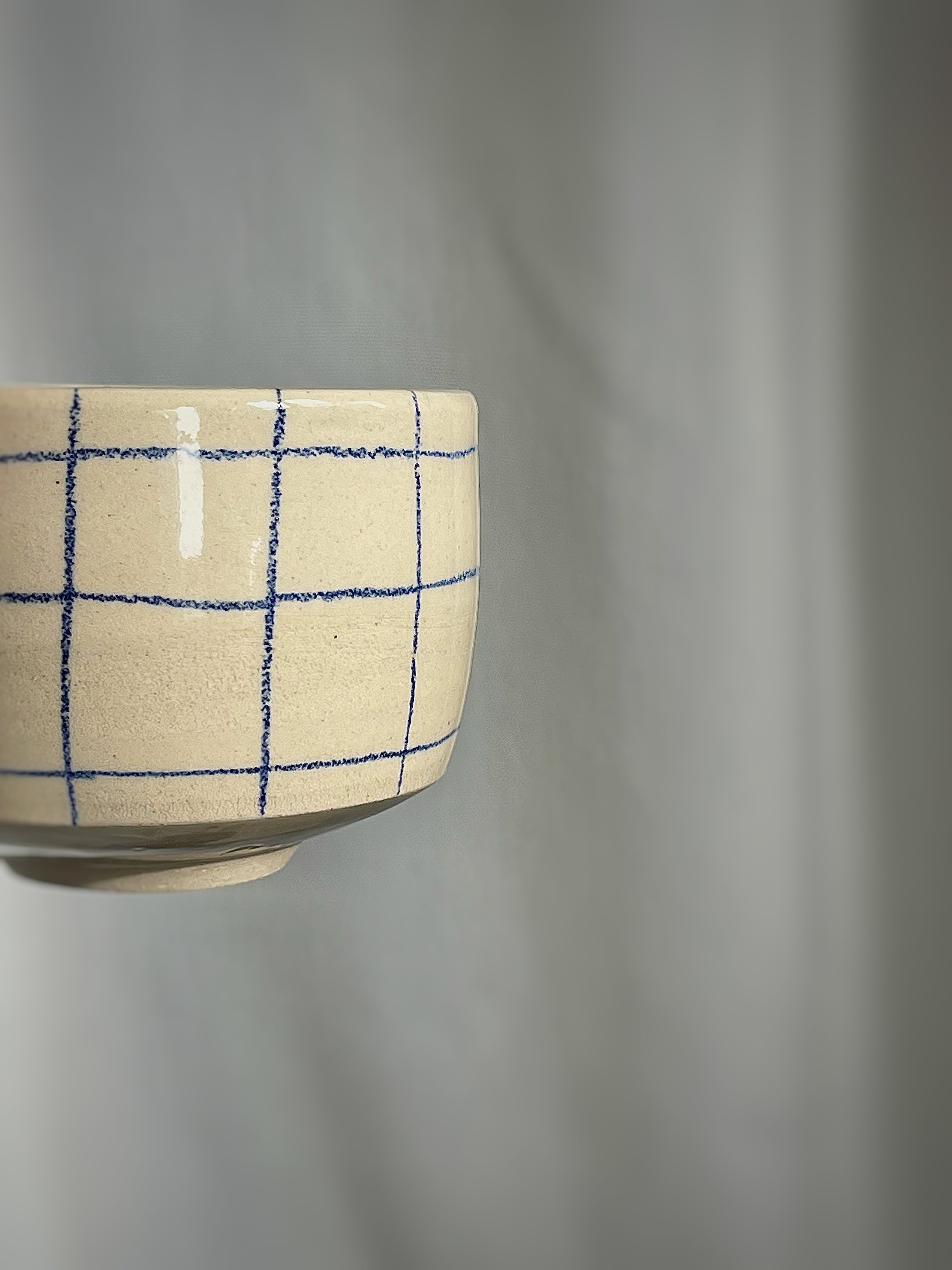 Becher Blau Kariert